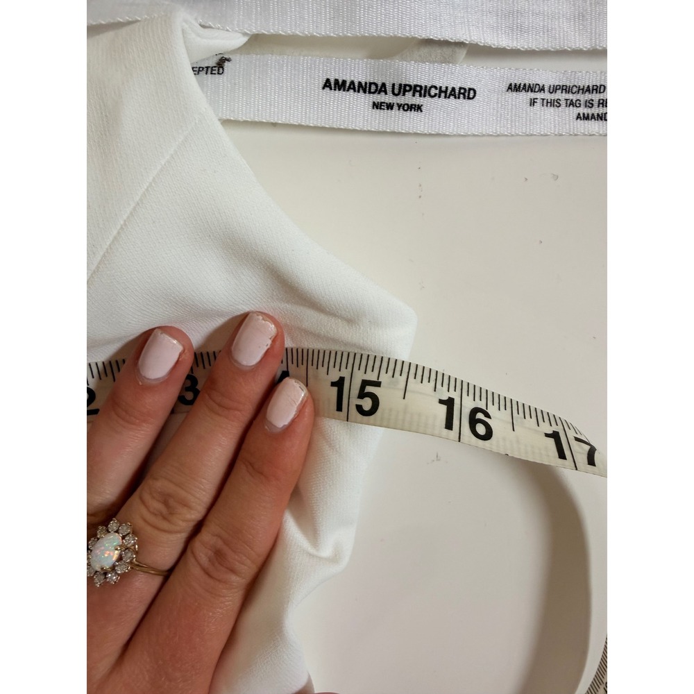 Amanda Uprichard Women XS White NEW Gold Button Blazer Style Sleeveless - Picture 10 of 14